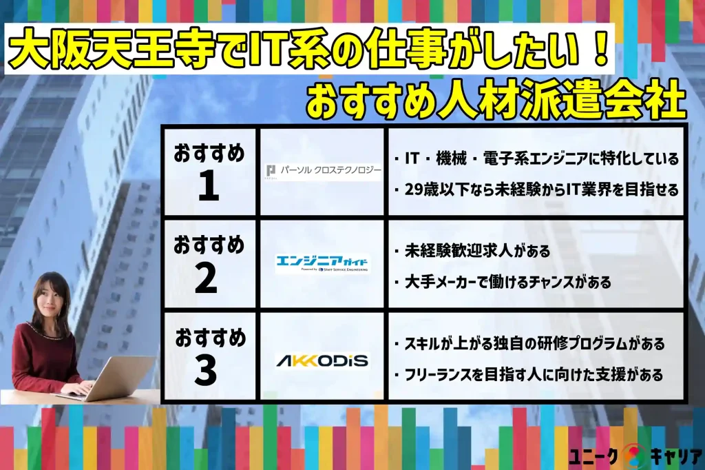 大阪天王寺　IT　おすすめ　人材派遣会社