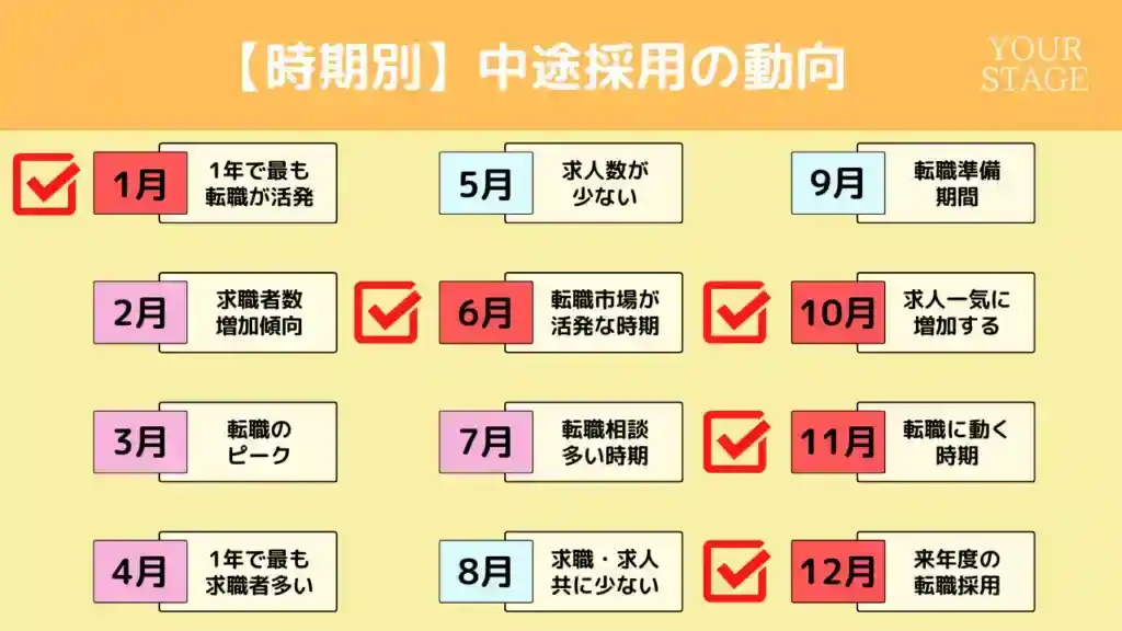 中途採用の動向を時期別に解説