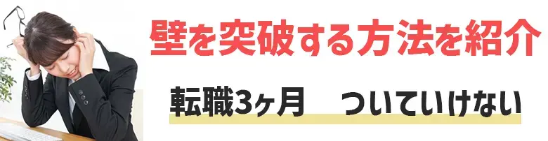 転職3ヶ月 ついていけない