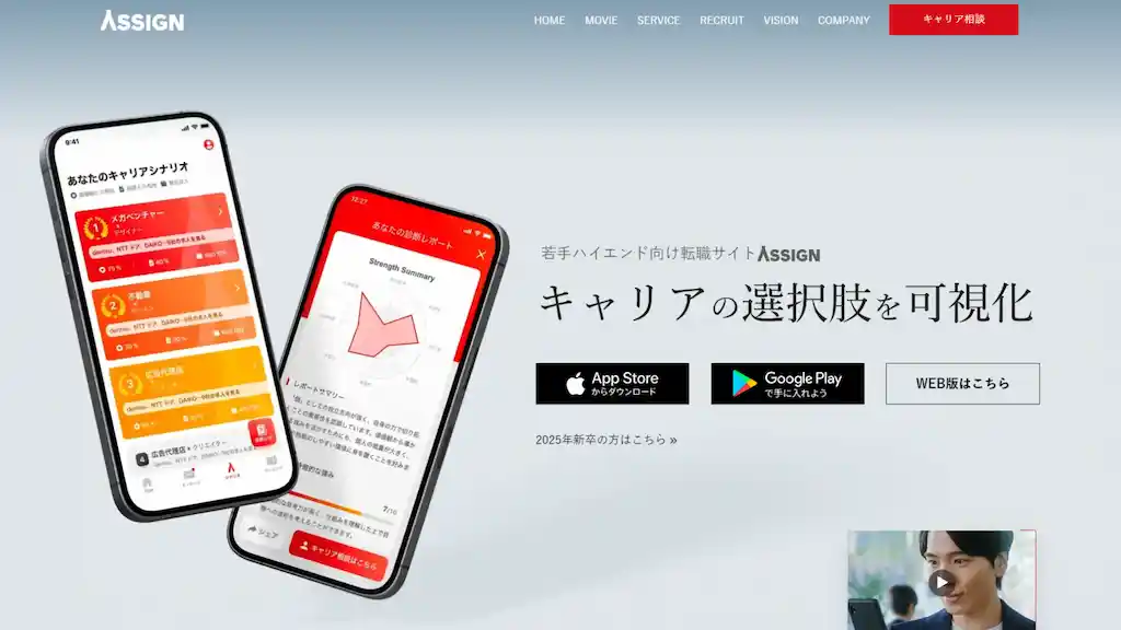 AIキャリアシミュレーション「ASSIGN（旧：VIEW）」