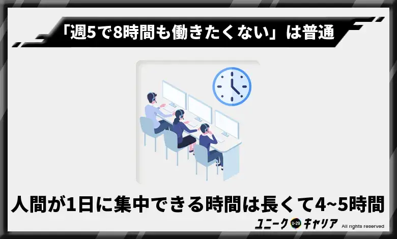  「週5で8時間も働きたくない」は普通の感覚