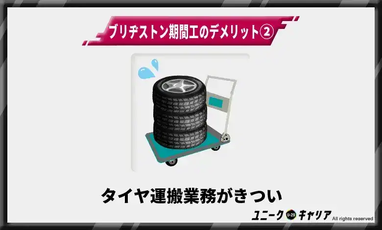 タイヤ運搬業務がきつい