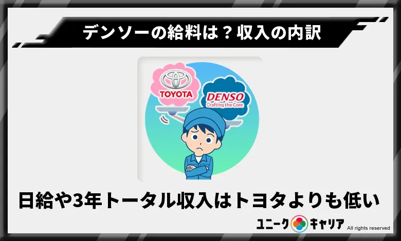 日給や3年トータル収入はトヨタよりも低い