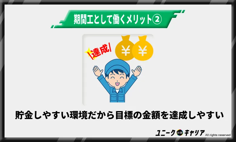 貯金しやすい環境だから目標の金額を達成しやすい