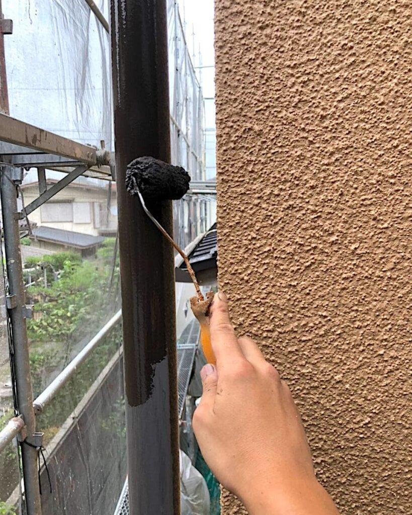 樋塗装　上塗り1回目