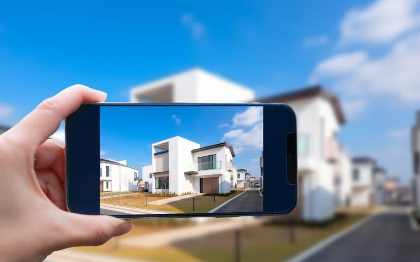イメージ写真:スマホで家の写真を撮っている様子
