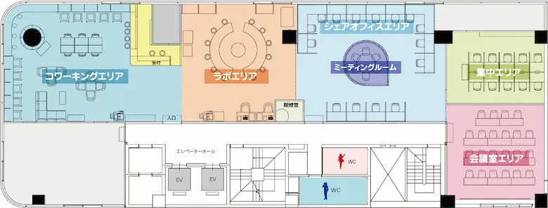ヨカラボ天神のフロア